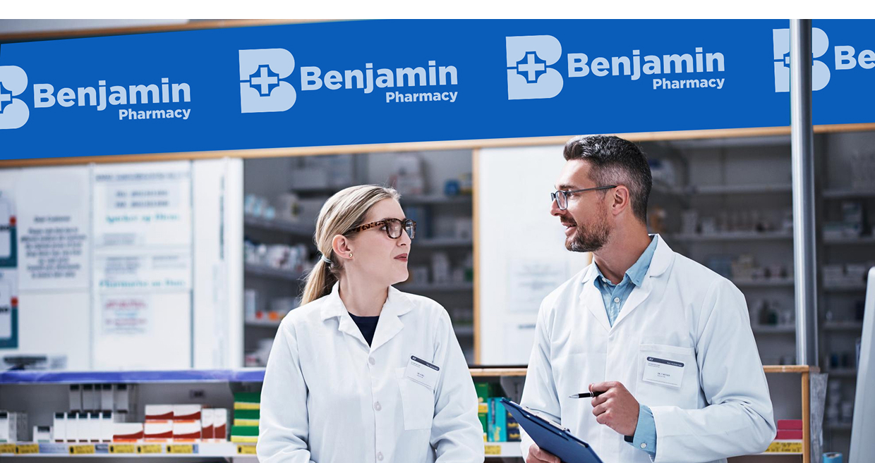 Skilled pharmacists at Benjamin Pharmacy offering NHS-approved Pharmacy First treatment.